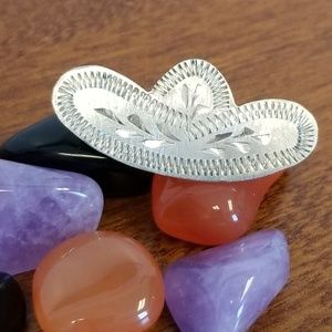 Vintage 925 sterling mexico sombrero brooch pin